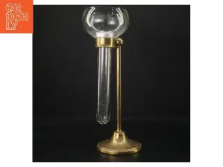 Vintage lysestage med glasbeholder (str. 31 cm)