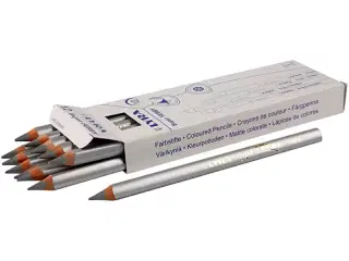 Super Ferby 12 Sølv Farveblyanter - Trekante, 18 cm