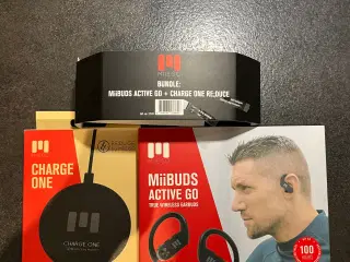 MiiBUDS Active Go høretelefoner + trådløs oplader