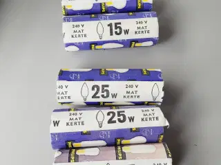 ⭐️: 5 stk Vintage Philips "MAT KERTE" glødepærer –