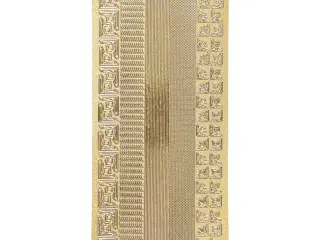Stickers, border, ark 10x23 cm, guld, 1 ark