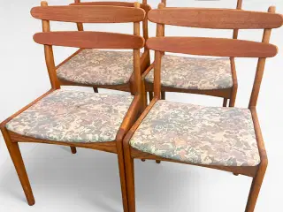 4 danske spisebordsstole i teak og eg fra 1960