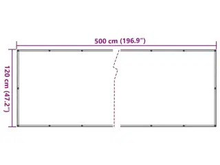 Altanafskærmning 120x500 cm oxfordstof antracitgrå