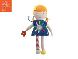 Dukke med farvet kjole og flower detalje (str. 39 cm)