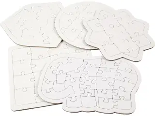 Kreativt Puslespil 17-21 cm - 10 stk. i Hvid