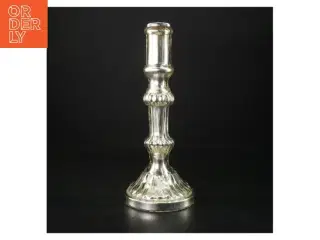 Glas lysestage med sølvbelægning (str. H. 25,5 cm)