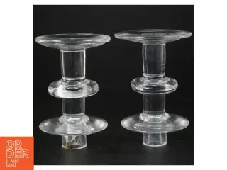 Glas lysestager (str. H. 15 cm)