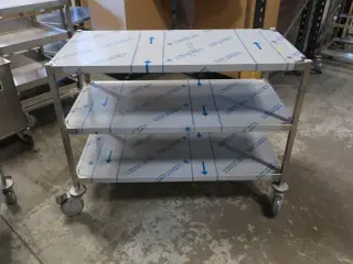 Kørebord 600x1100mm m/vulstkant m/over og 2 underhylder