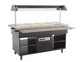  Kølebuffet GN 4/1 Mahogni – Statisk Køl & LED