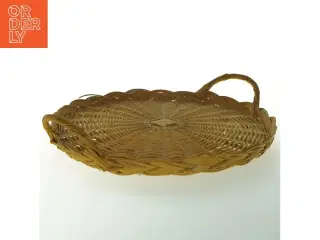 Stor Rund flettet kurv med håndtag (str. Ø 30 cm)