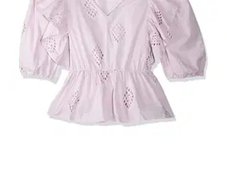 Bluse med broderie anglaise 