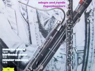 Mozart: 2 koncerter, fagot + fløjte/harpe - LP 