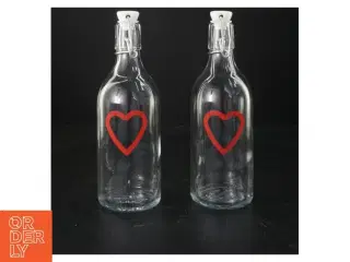 Glasflasker med hjerte fra IKEA (str. 22 cm)