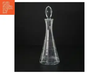 Glas karaffel med prop (str. H. 27 cm. ø. 9,5 cm)