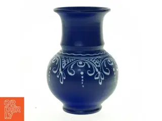 Blå keramikvase (str. 19 x 13 cm)