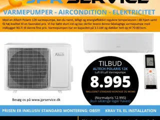 Tilbud på en komplet varmepumpe sæt 