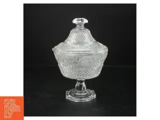 Glas krystal skål med låg (str. Ø 15 cm)