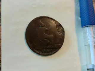 One penny 1861,samt 2 øre dk.