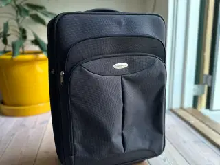 Grå Samsonite kuffert i hård plast og stof