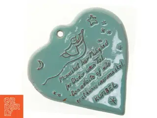 Keramik hjerte til ophæng (str. 12 x 12 cm)