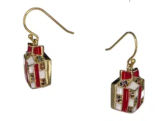 Jule-øreringe, julegave i enamel, med Cubic Zircon