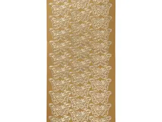 Guld Sommerfugle Stickers - 10x23 cm, 1 ark
