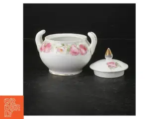 Retro Porcelænssukkerskål med roser (str. 11,5 cm)