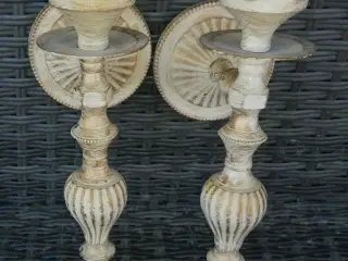 2 FLOTTE RUSTIKKE VÆG LYSESTAGER, 25 CM