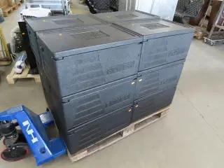 12 stk. Termokasser med låg til fødevaretransport