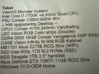 Gaming computer sælges