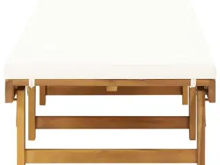 Foldbar liggestol med hynde massivt akacietræ
