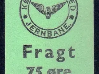 Køge - Ringsted Jernbane - Fragt - 75 Øre - Ustemplet