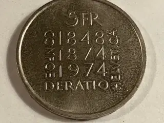 5 Francs Switzerland 1974