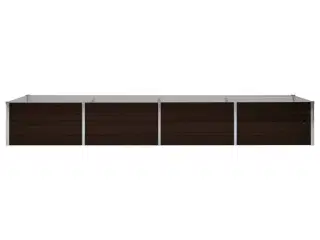 Hævet plantekasse 320x80x45 cm galvaniseret stål brun