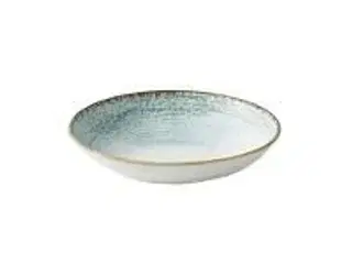 10 stk. Tallerken coupe dyb hvid m/lyseblå 248mm Homespun Accents
