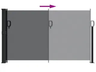 Sidemarkise 120x500 cm sammenrullelig sort