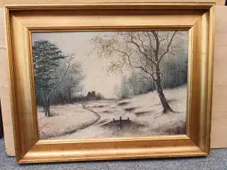 Vintermotiv. Signeret O Hedager