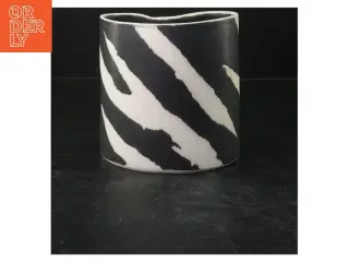 Sort og hvidt vase (str. 14x14x9 cm)