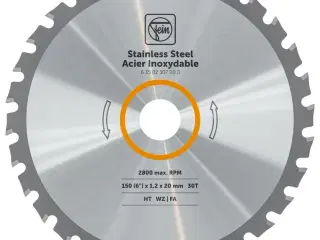 Rundsavklinge til rustfri stål 150x1,2 mm 30T