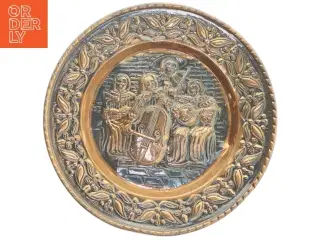 Dekorativt væg ophæng med musiker figurer (str. Ø 30x2 cm)