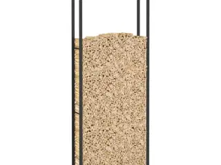 Brændestativ 80x28x222 cm stål matsort