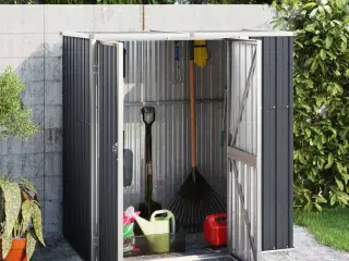 Redskabsskur til haven 161x89x161 cm galvaniseret stål antracit