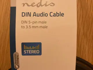 Minijack til DIN kabel - 2m (sort)