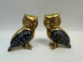 Flotte ugle figurer i messing