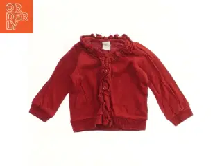 Rød cardigan med flæsedetaljer fra H&M (str. 74)