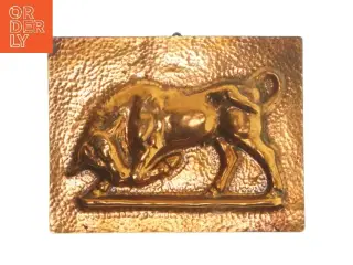 Relief i kobber, tyr motiv (str. 21x16 cm)
