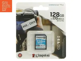 Kingston SD-kort 128GB fra Kingston (str. 3x2,5 cm)