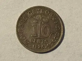 10 Cents Ceylon 1925