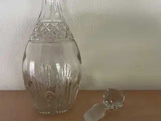 Antik krystal karaffel med glasprop