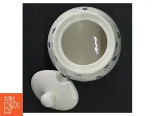Porcelænssukkerskål med låg (str. 10 cm. 9 cm i diameter)